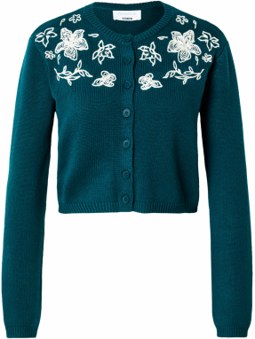 florence by mills exclusive for ABOUT YOU Kardigán 'Rosemary Bloom'  petrolejová / biela