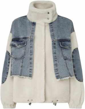 Pepe Jeans Prechodná bunda 'DAPHNE'  modrá denim / šedobiela