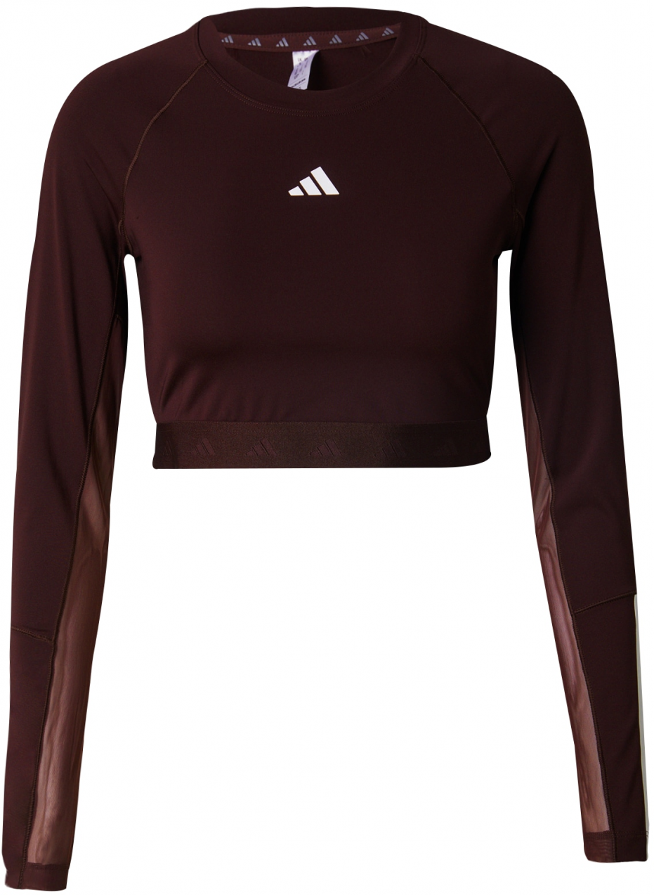 ADIDAS PERFORMANCE Funkčné tričko 'Hyperglam'  čokoládová / biela