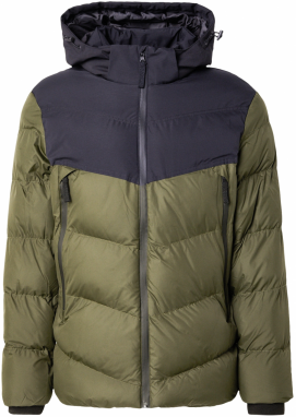 BLEND Zimná bunda  tmavozelená / čierna