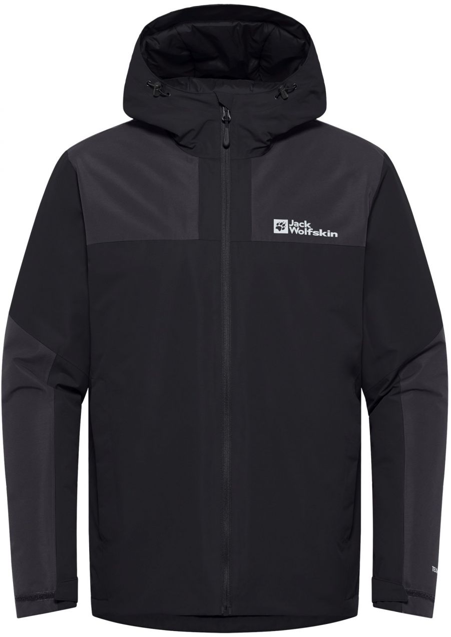 JACK WOLFSKIN Outdoorová bunda 'Jasper'  antracitová / čierna / biela
