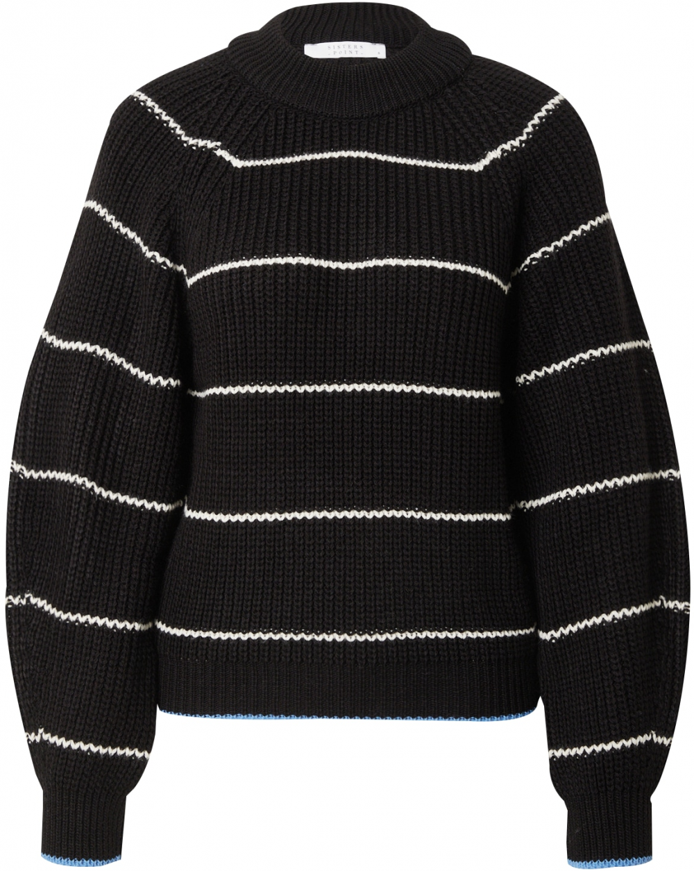 SISTERS POINT Sveter 'MIBA-PU2'  svetlobéžová / azúrová / čierna