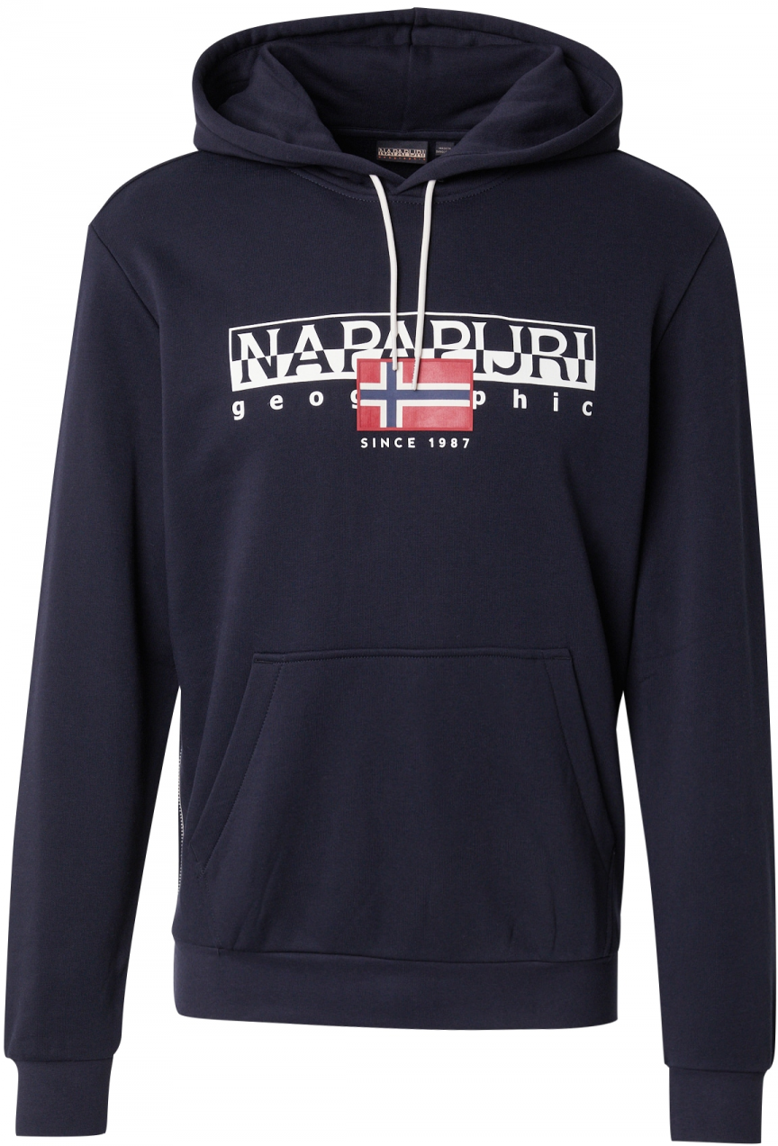 NAPAPIJRI Mikina 'B-AYLMER'  námornícka modrá / ohnivo červená / čierna / biela