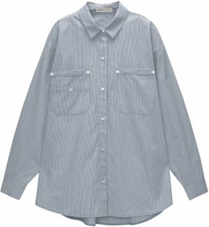Pull&Bear Blúzka  svetlomodrá / biela