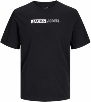 JACK & JONES Tričko  čierna / biela