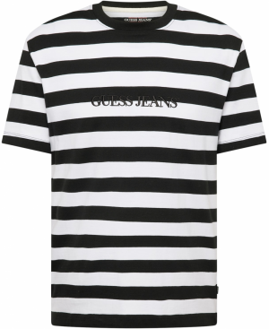 GUESS JEANS Tričko  čierna / biela