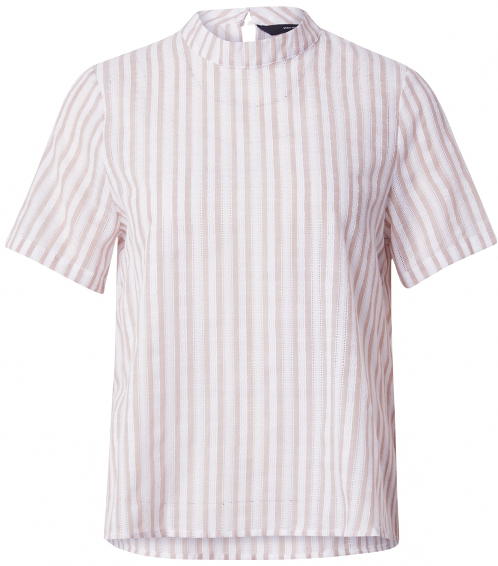 VERO MODA Blúzka 'VMOLLIE'  svetlohnedá / biela