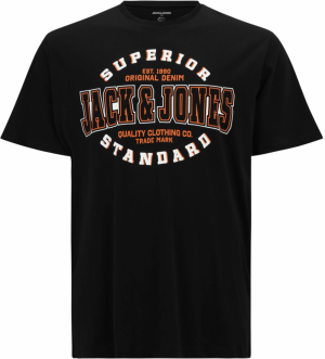 Jack & Jones Plus Tričko  oranžová / čierna / biela