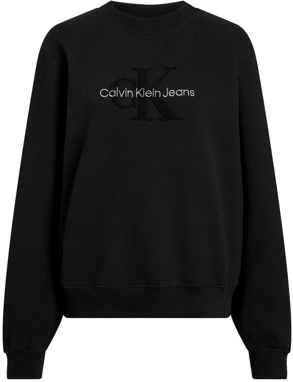 Calvin Klein Jeans Mikina  čierna / strieborná
