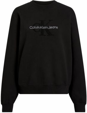 Calvin Klein Jeans Mikina  čierna / strieborná
