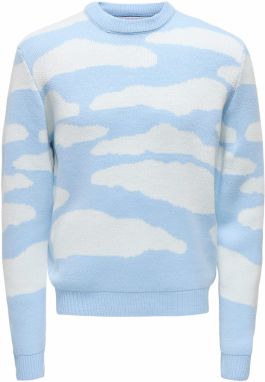 Only & Sons Sveter 'ONSCLARK'  svetlomodrá / šedobiela