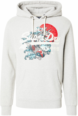 Superdry Mikina 'Tokyo'  modrá / svetlosivá / oranžová / biela