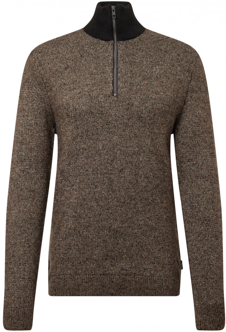 JACK & JONES Sveter 'JCOSPACE'  hnedá melírovaná