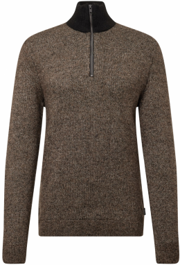 JACK & JONES Sveter 'JCOSPACE'  hnedá melírovaná