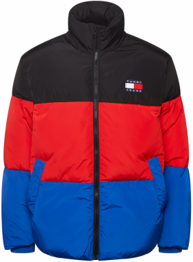 Tommy Jeans Zimná bunda 'Bold'  kráľovská modrá / červená / čierna / biela