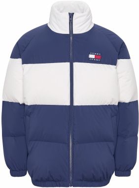 Tommy Jeans Zimná bunda 'Authentic'  námornícka modrá / tmavočervená / biela