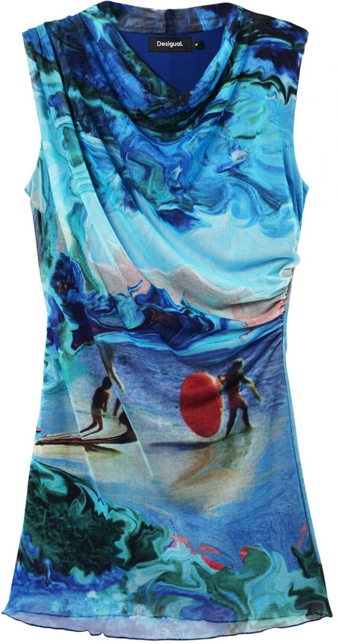 Desigual Letné šaty 'M. Christian Lacroix'  kobaltovomodrá / nebesky modrá / smaragdová / červená