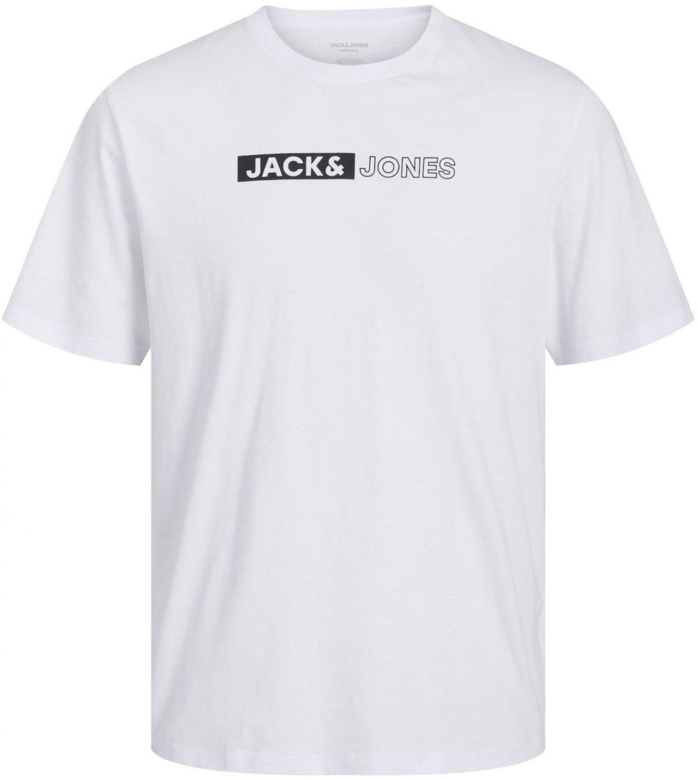 Jack & Jones Plus Tričko 'JJECORP'  čierna / biela