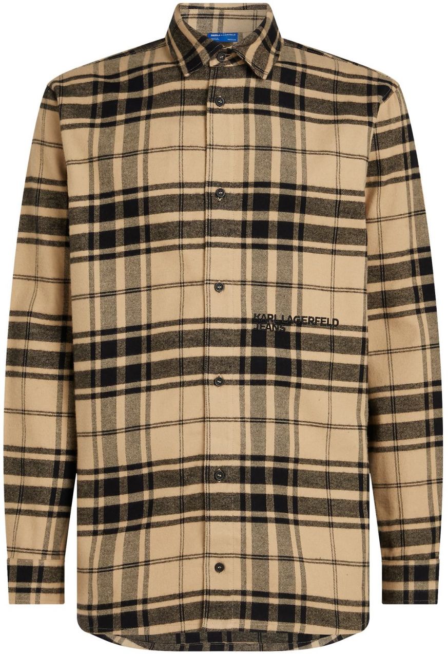KARL LAGERFELD JEANS Košeľa  piesková / čokoládová / čierna