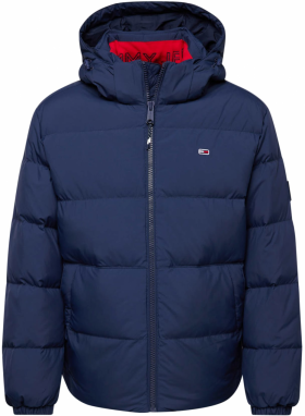 Tommy Jeans Zimná bunda 'Essential'  námornícka modrá / červená / biela