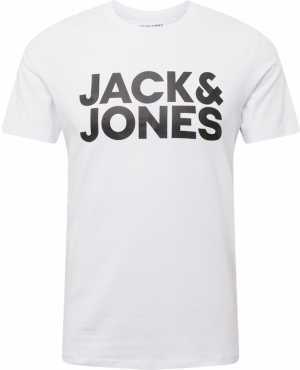 JACK & JONES Tričko  čierna / biela