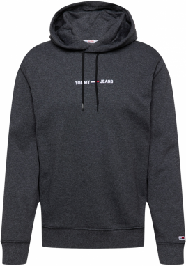 Tommy Jeans Mikina 'Essential'  červená / čierna melírovaná / biela