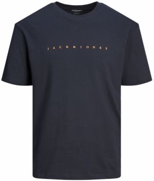 Jack & Jones Plus Tričko 'JJESTAR'  tmavomodrá / oranžová
