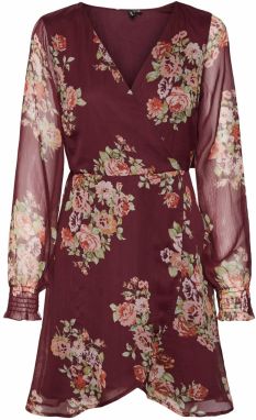VERO MODA Šaty 'MARYA'  mätová / vínovo červená