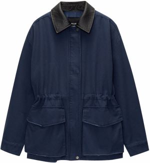 Pull&Bear Prechodná bunda  námornícka modrá / čierna