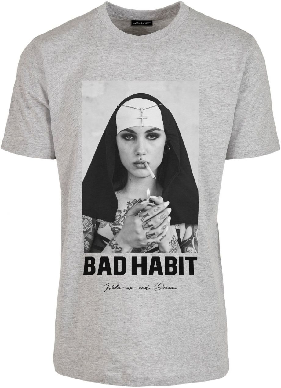 Mister Tee Tričko 'Bad Habit'  sivá / sivá melírovaná / čierna