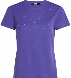 Karl Lagerfeld Tričko ' Rhinestones Detail '  fialová