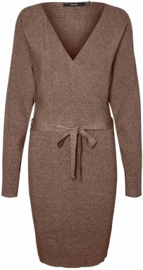 VERO MODA Pletené šaty  hnedá melírovaná