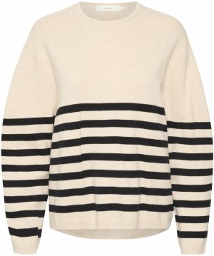 InWear Sveter  béžová melírovaná / čierna