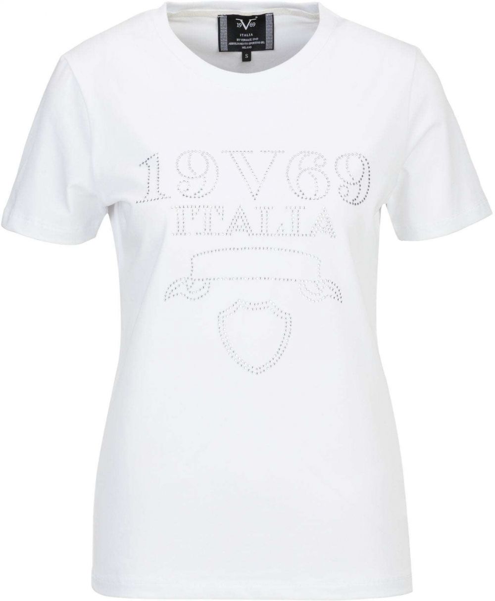 19V69 ITALIA Tričko 'Bella'  priehľadná / biela