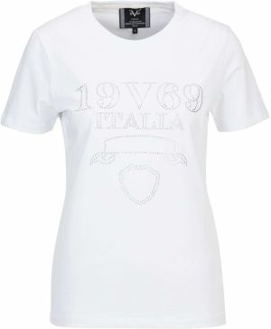 19V69 ITALIA Tričko 'Bella'  priehľadná / biela