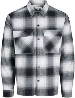 JACK & JONES Prechodná bunda 'JCOCharlie'  sivá melírovaná / čierna / biela