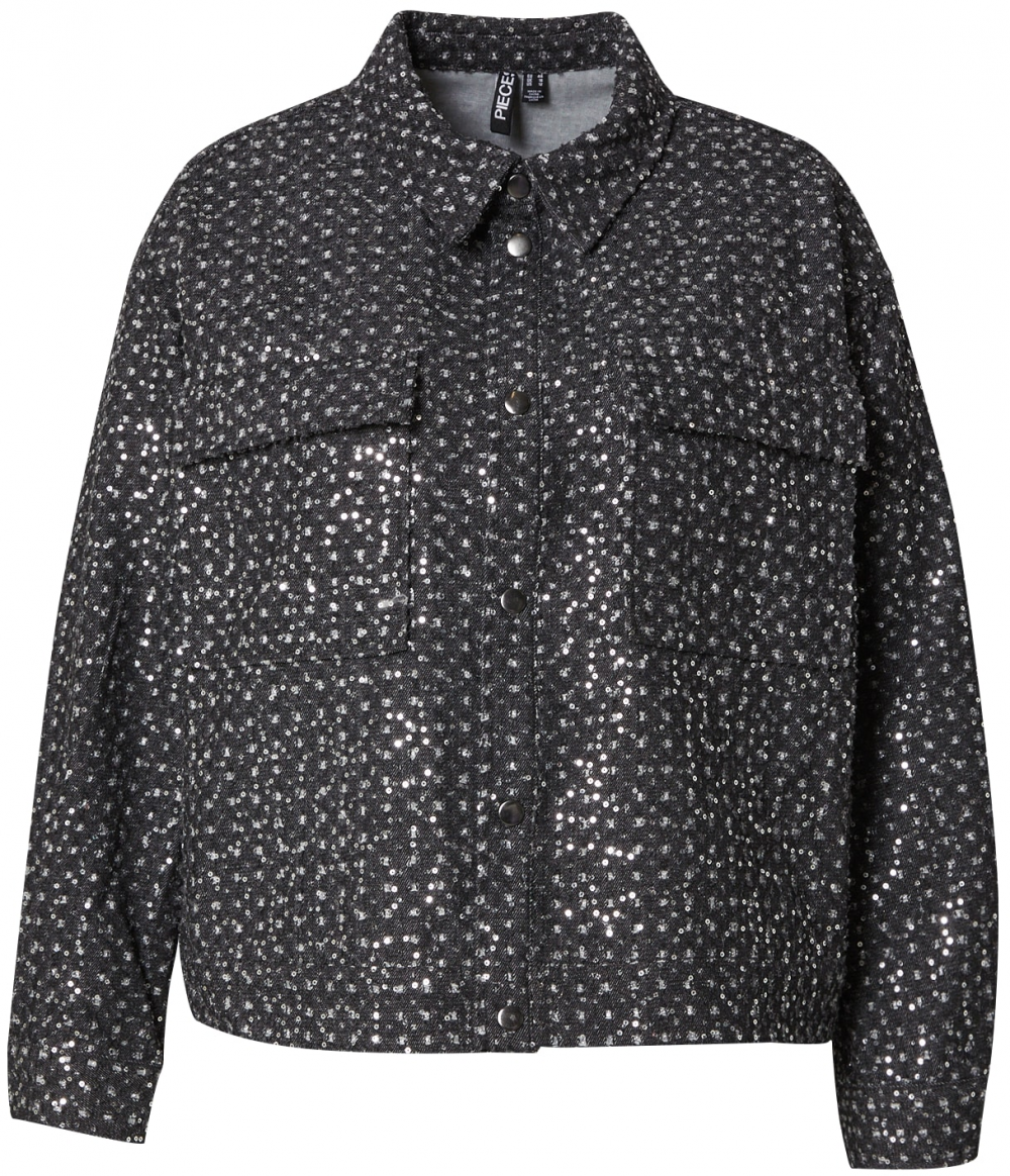 PIECES Curve Prechodná bunda 'PCROBERTA'  sivý denim