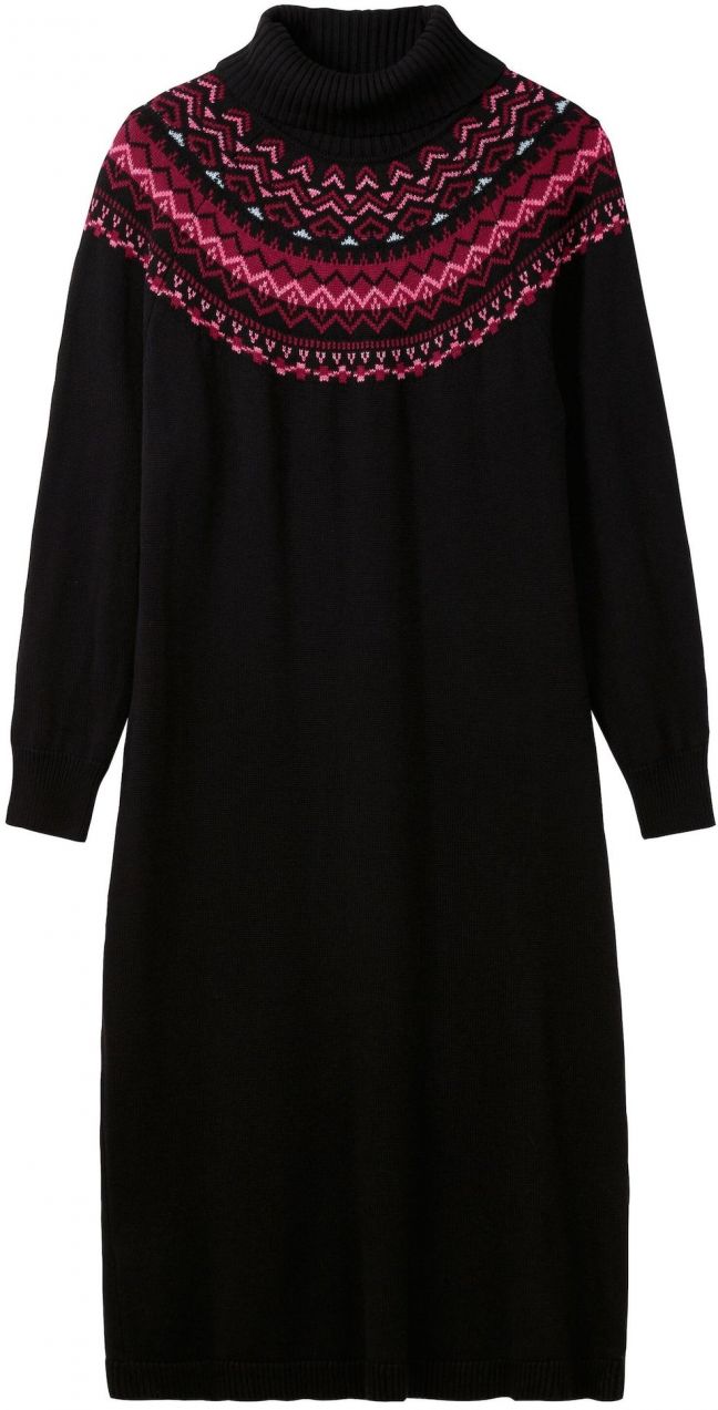 SHEEGO Pletené šaty  malinová / staroružová / čierna / biela