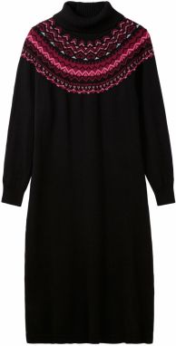 SHEEGO Pletené šaty  malinová / staroružová / čierna / biela