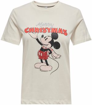 ONLY Tričko 'ONLMICKEY'  krémová / jasne červená / čierna / strieborná