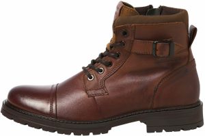 JACK & JONES Šnurovacie čižmy 'JFWDexter'  pueblo / tmavohnedá