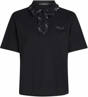 Karl Lagerfeld Tričko  čierna / biela