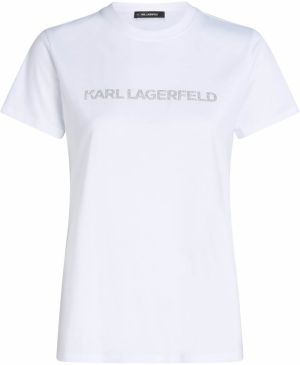 Karl Lagerfeld Tričko  sivá / biela