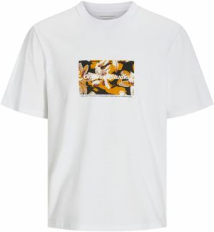 JACK & JONES Tričko 'JORVesterbro'  béžová / oranžová / čierna / biela