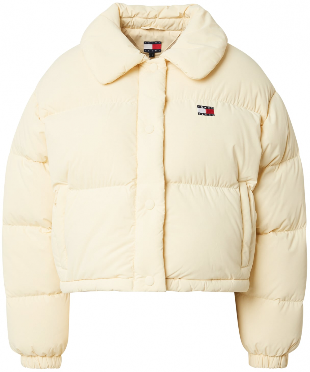 Tommy Jeans Zimná bunda  pastelovo žltá