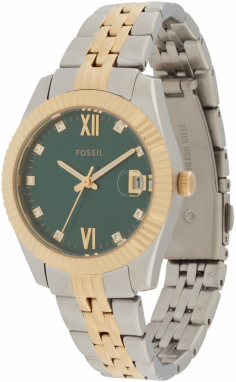 FOSSIL Analógové hodinky 'SCARLETTE'  zlatá / zelená / strieborná