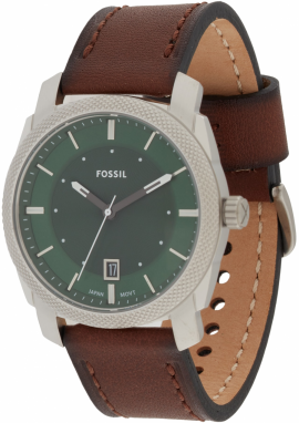 FOSSIL Analógové hodinky 'Machine'  smaragdová / tmavozelená / strieborná