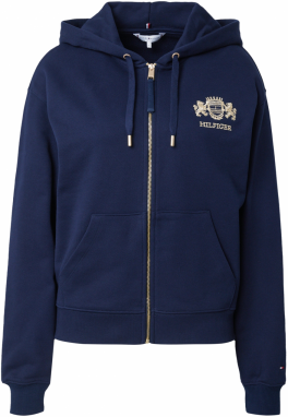 TOMMY HILFIGER Tepláková bunda  námornícka modrá / zlatá / červená / biela