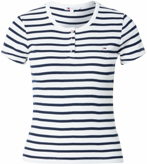 Tommy Jeans Tričko  tmavomodrá / biela