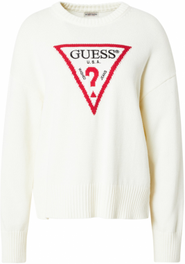 GUESS JEANS Sveter  červená / čierna / biela